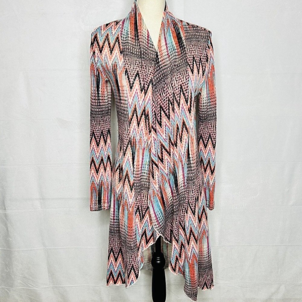Red Camel Cardigan Duster Lightweight Open-Front Sweater Stretch Women’s Size S